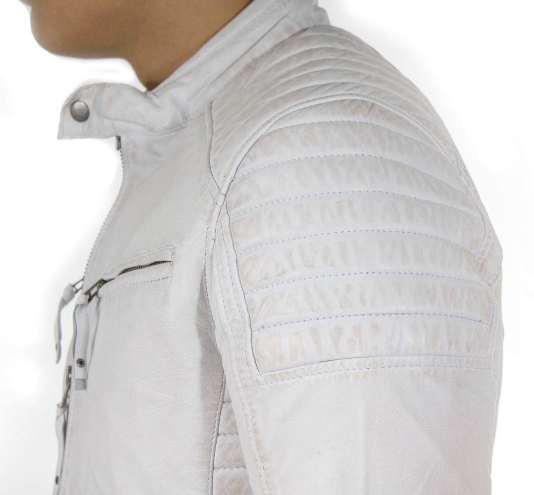Herren-Lederjacke Cooper, Weiß in 5 Farben, Bild 6