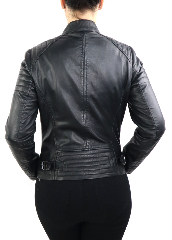 Ladies leather jacket 7621, black in 2 colors, Bild 5