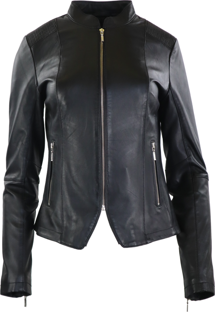 Ladies leather jacket Abigale, Black in 12 colors, Bild 6