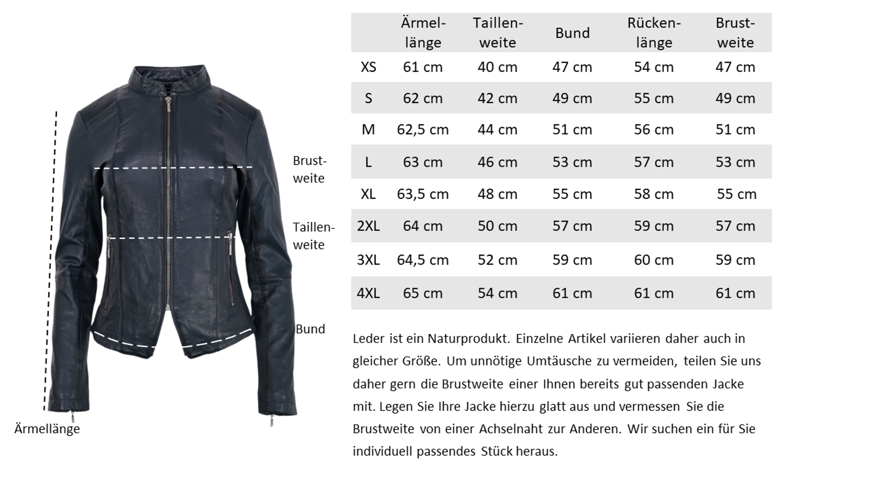 Ladies leather jacket Abigale, Blue in 12 colors, Bild 7