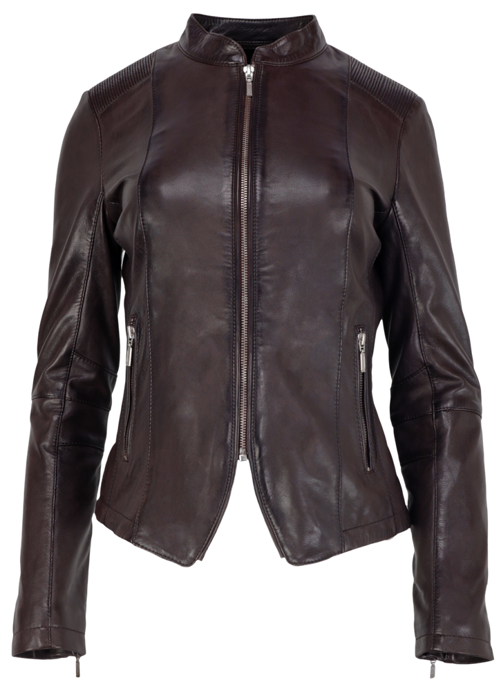 Ladies leather jacket Abigale, Brown in 12 colors, Bild 6