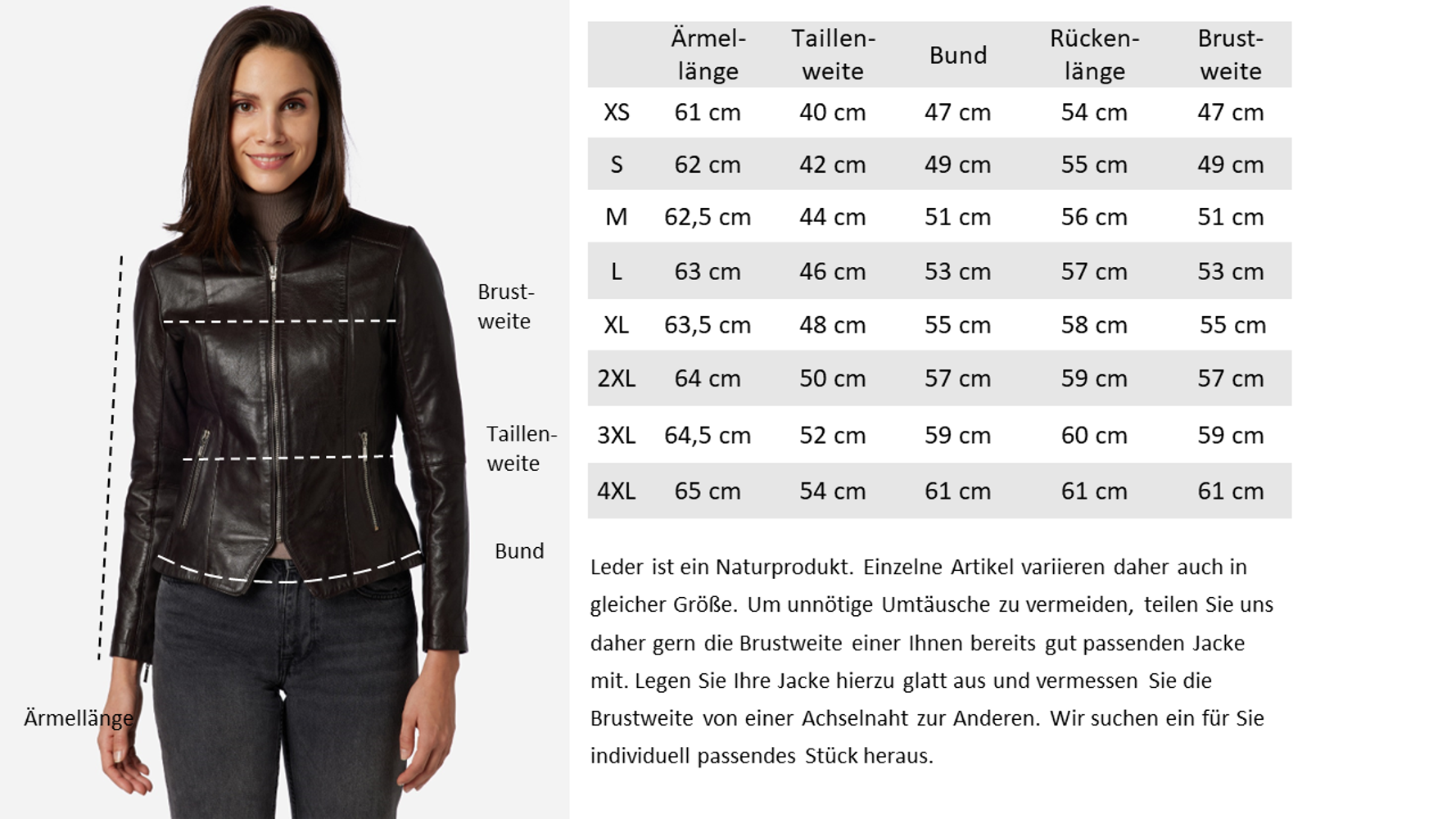 Ladies leather jacket Abigale, Brown in 10 colors, Bild 7