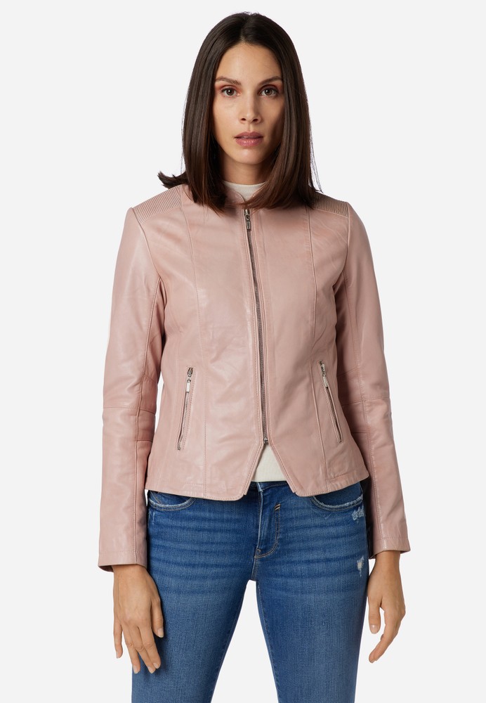 Ladies leather jacket Abigale, Rose in 10 colors, Bild 1