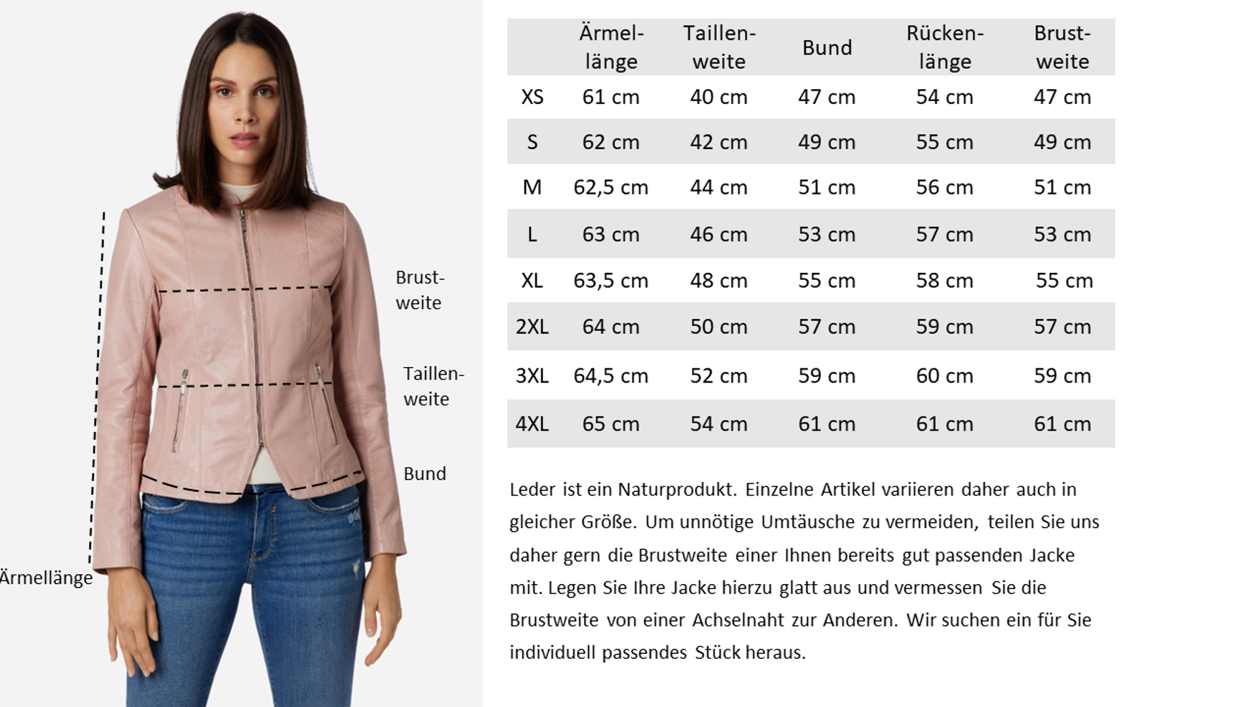Ladies leather jacket Abigale, Rose in 10 colors, Bild 7