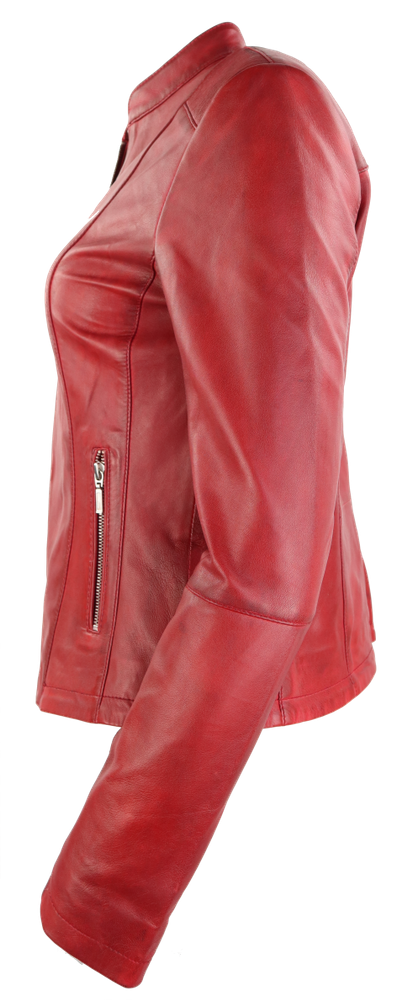 Ladies leather jacket Abigale, Red in 12 colors, Bild 2