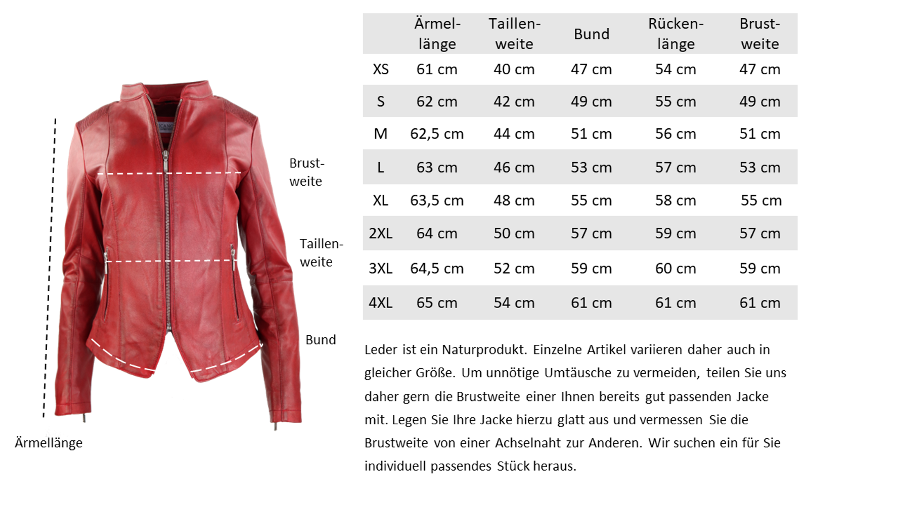 Ladies leather jacket Abigale, Red in 12 colors, Bild 4
