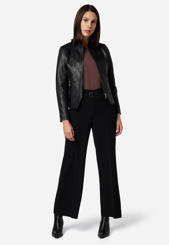 Ladies leather jacket Abigale, Black in 12 colors, Bild 2