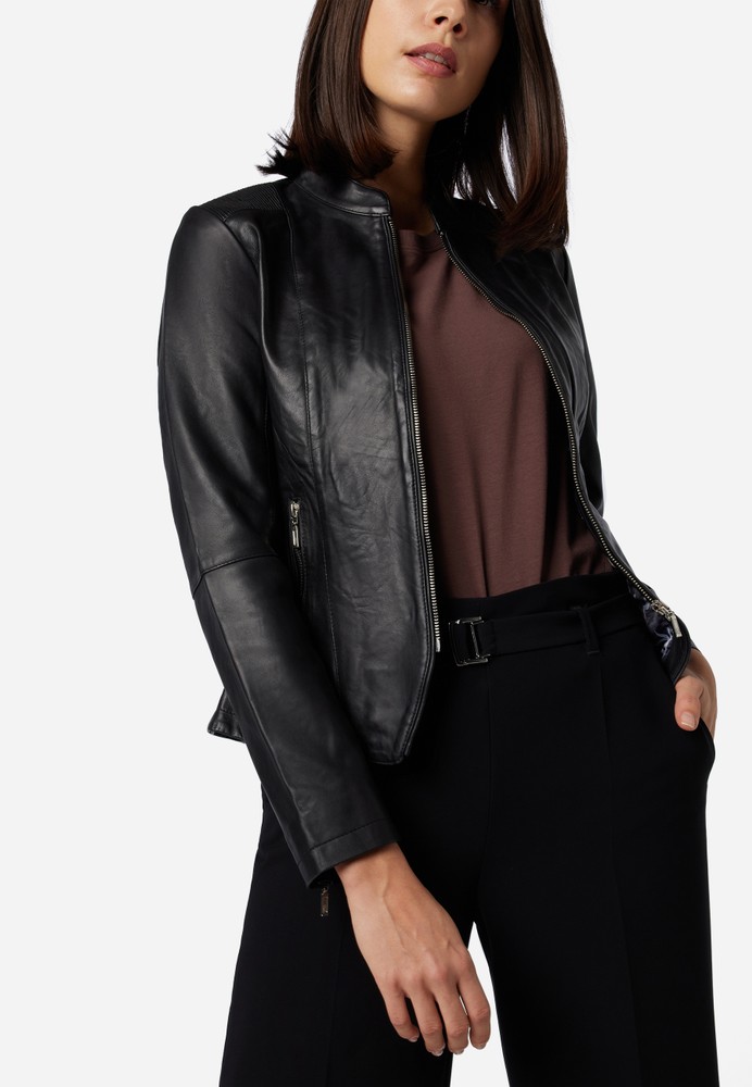 Ladies leather jacket Abigale, Black in 12 colors, Bild 3