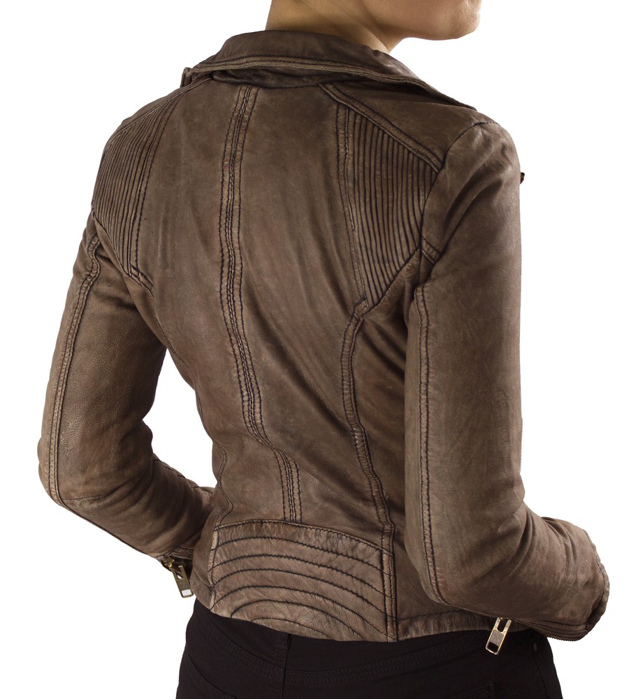 Ladies leather jacket Betty, copper Brown in 3 colors, Bild 4