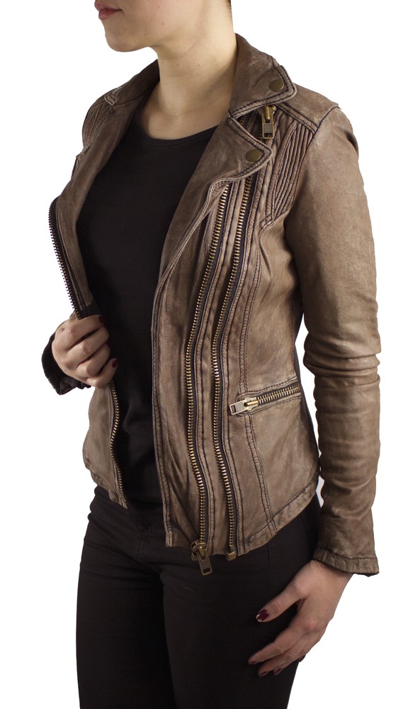 Ladies leather jacket Betty, copper Brown in 3 colors, Bild 3