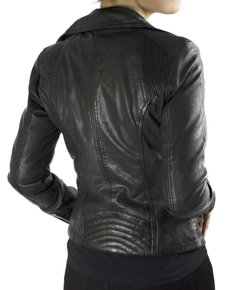 Ladies leather jacket Betty, Black in 3 colors, Bild 5