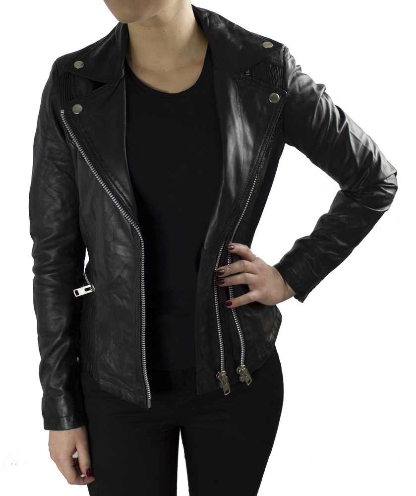 Ladies leather jacket Betty, Black in 3 colors, Bild 3
