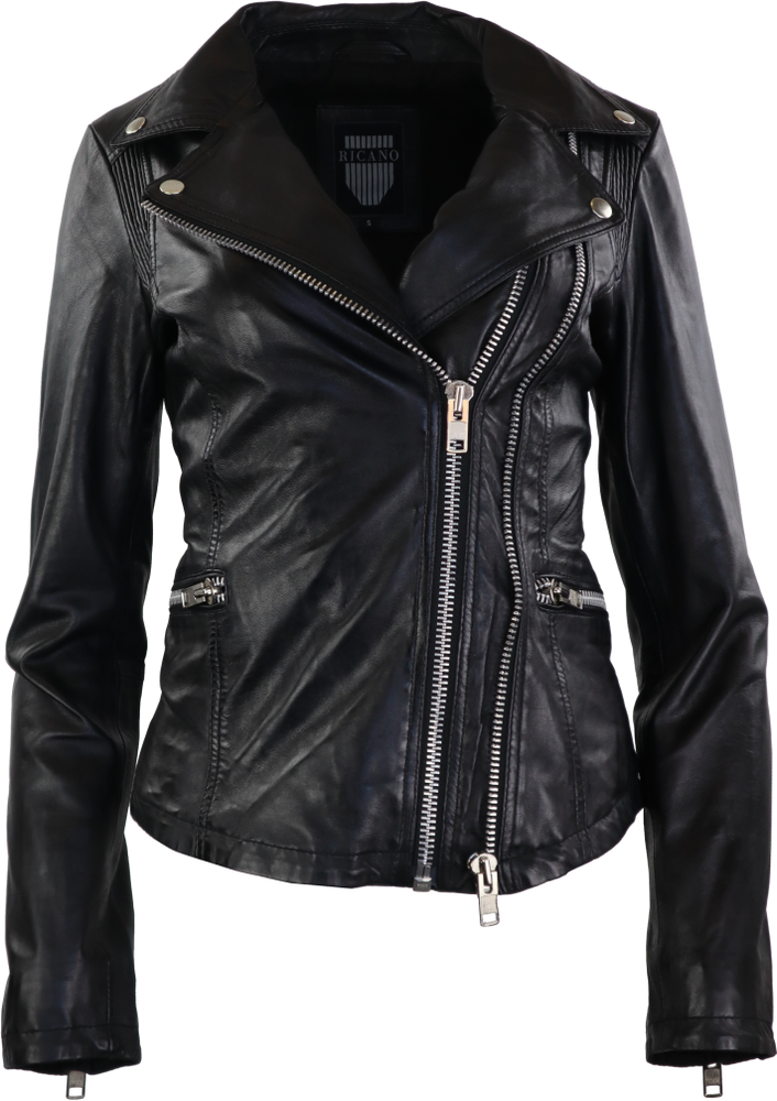 Ladies leather jacket Betty, Black in 3 colors, Bild 1