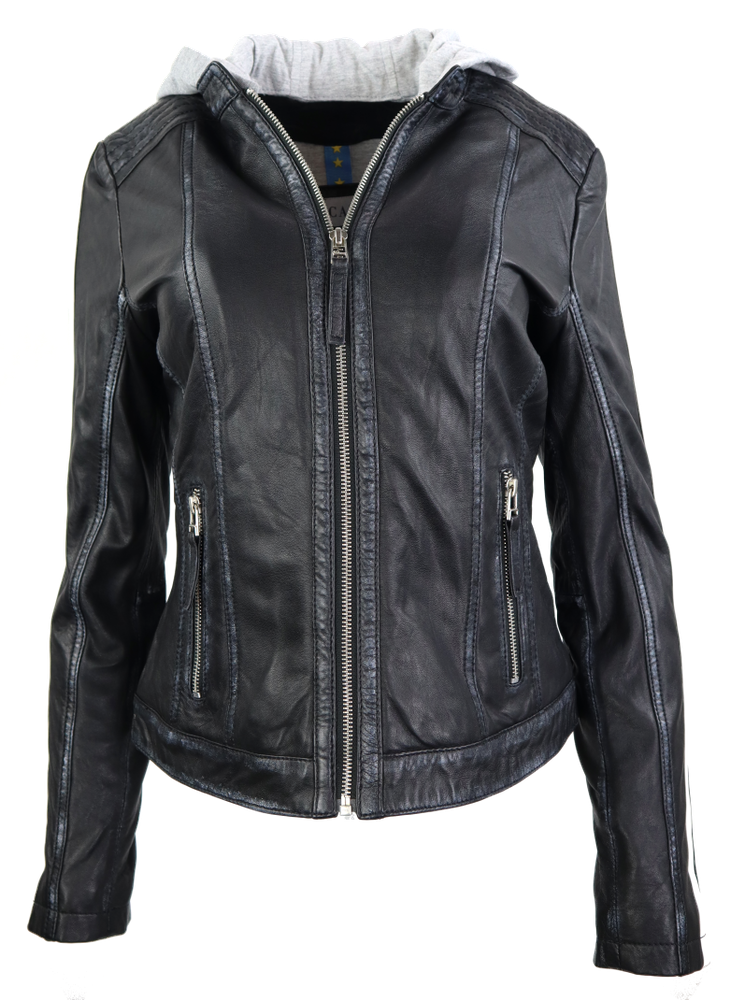 Ladies leather jacket Fitty, black in 4 colors, Bild 1