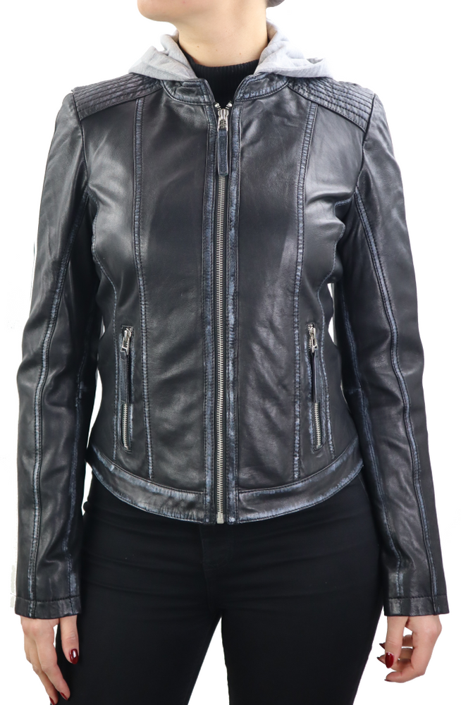 Ladies leather jacket Fitty, black in 4 colors, Bild 2