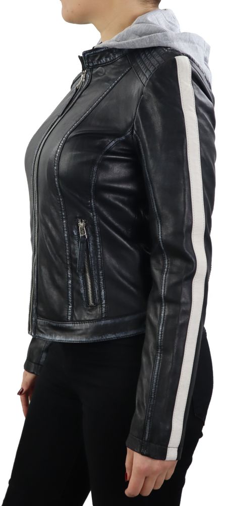 Ladies leather jacket Fitty, black in 4 colors, Bild 4