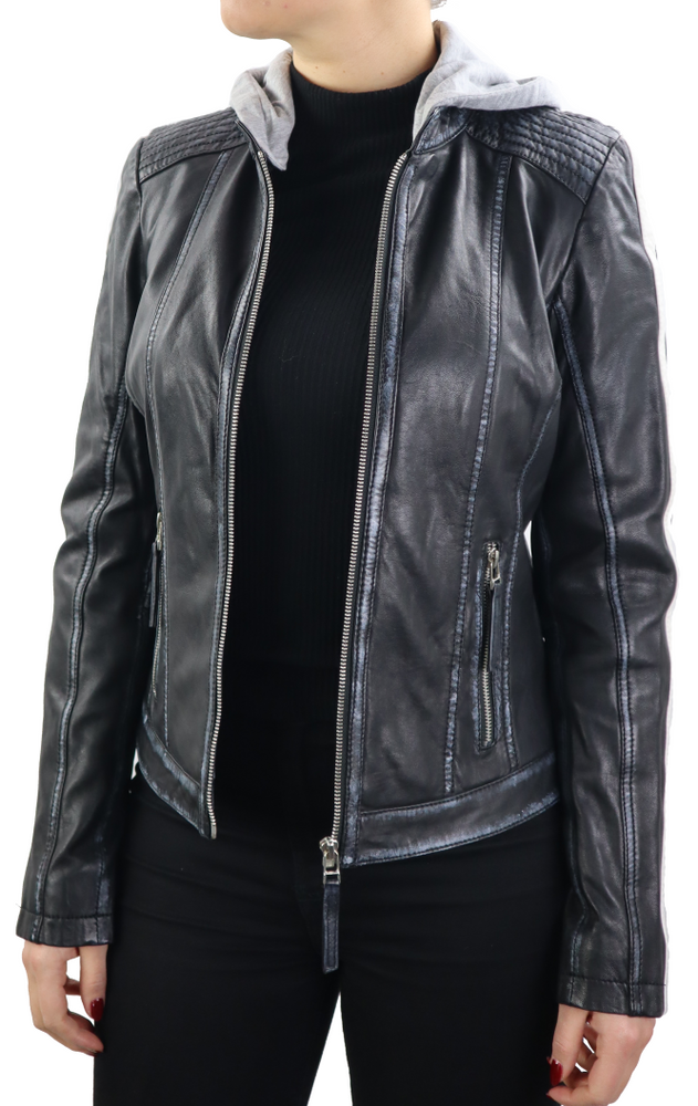 Ladies leather jacket Fitty, black in 4 colors, Bild 3