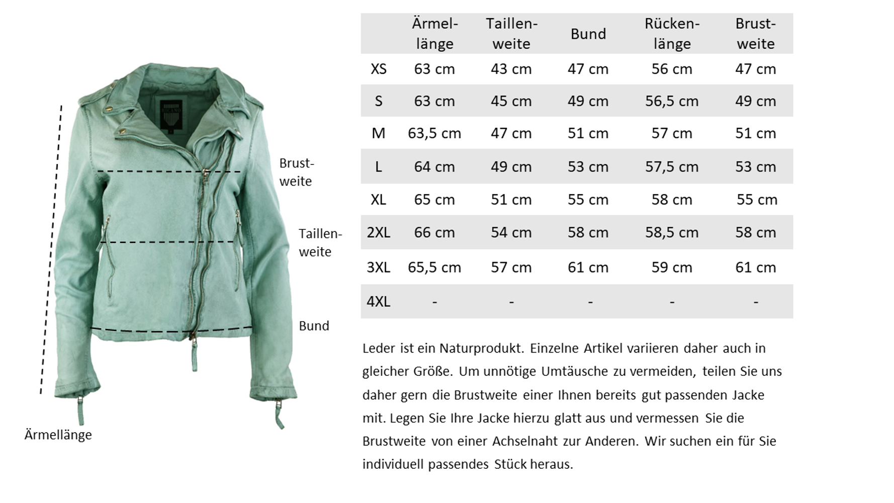 Ladies leather jacket Foxy, Mint Green in 14 colors, Bild 4