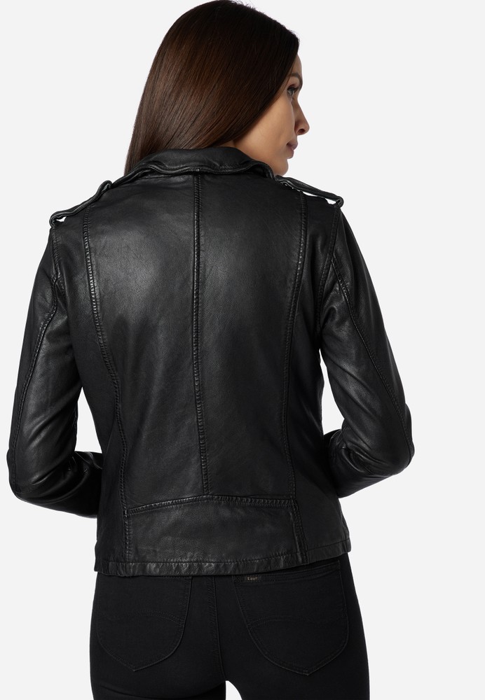 Ladies leather jacket Foxy, black in 14 colors, Bild 5