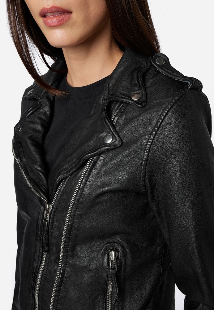 Ladies leather jacket Foxy, black in 14 colors, Bild 6