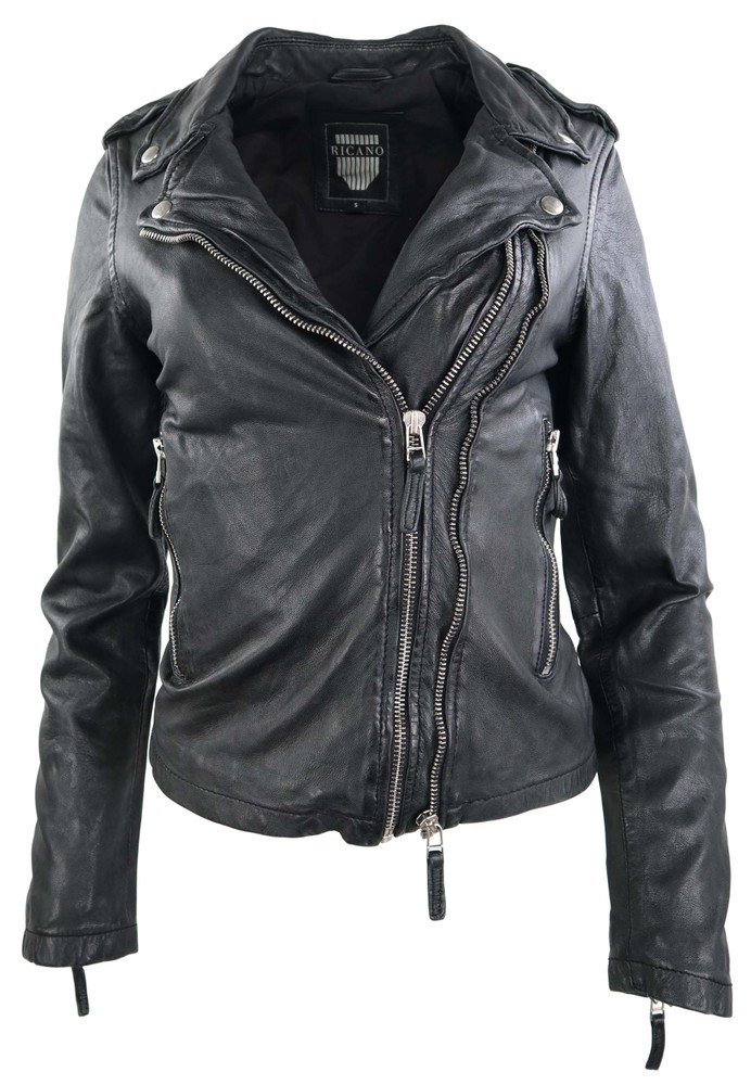 Ladies leather jacket Foxy, black in 14 colors, Bild 7