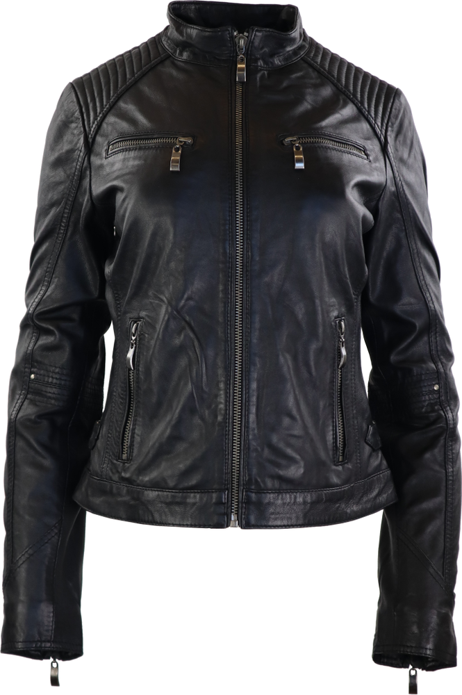 Ladies leather jacket Hannah, black in 4 colors, Bild 1