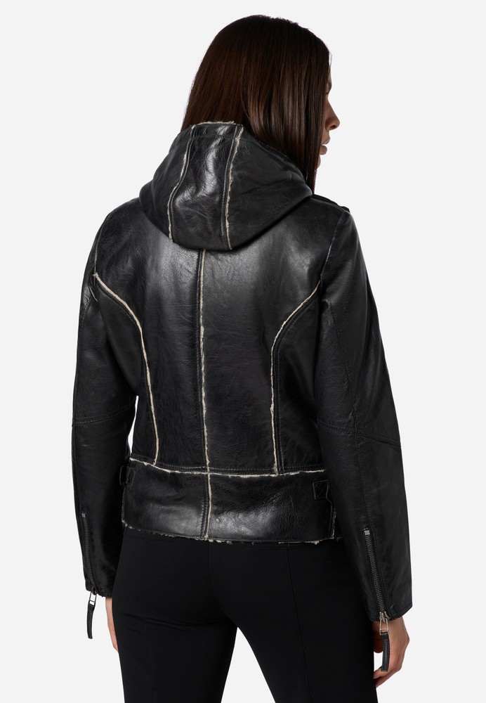 Ladies leather jacket Jule, black in 3 colors, Bild 3