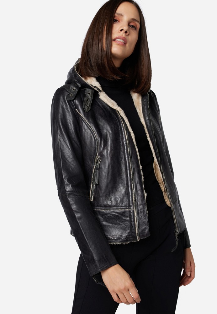 Ladies leather jacket Jule, black in 3 colors, Bild 5