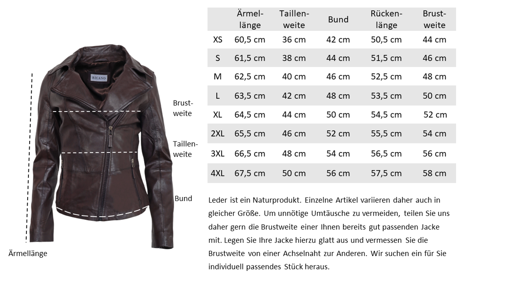 Ladies leather jacket Sally, brown in 4 colors, Bild 8