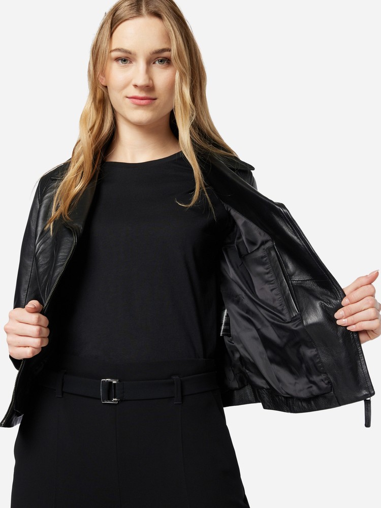 Ladies leather jacket Sally, black in 4 colors, Bild 5