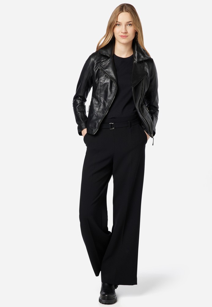 Ladies leather jacket Sally, black in 4 colors, Bild 2