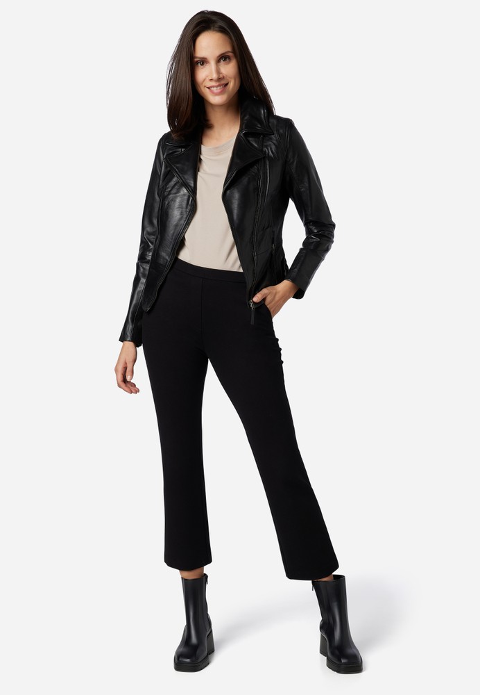 Ladies leather jacket Sally, black in 4 colors, Bild 6