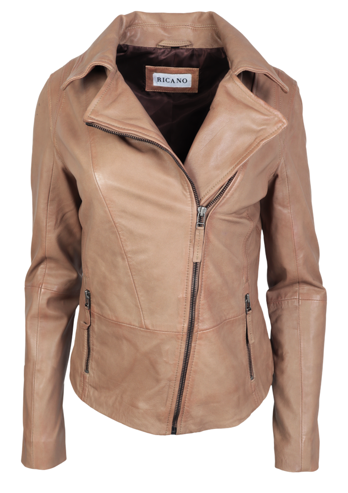 Ladies leather jacket Sally, taupe in 4 colors, Bild 1