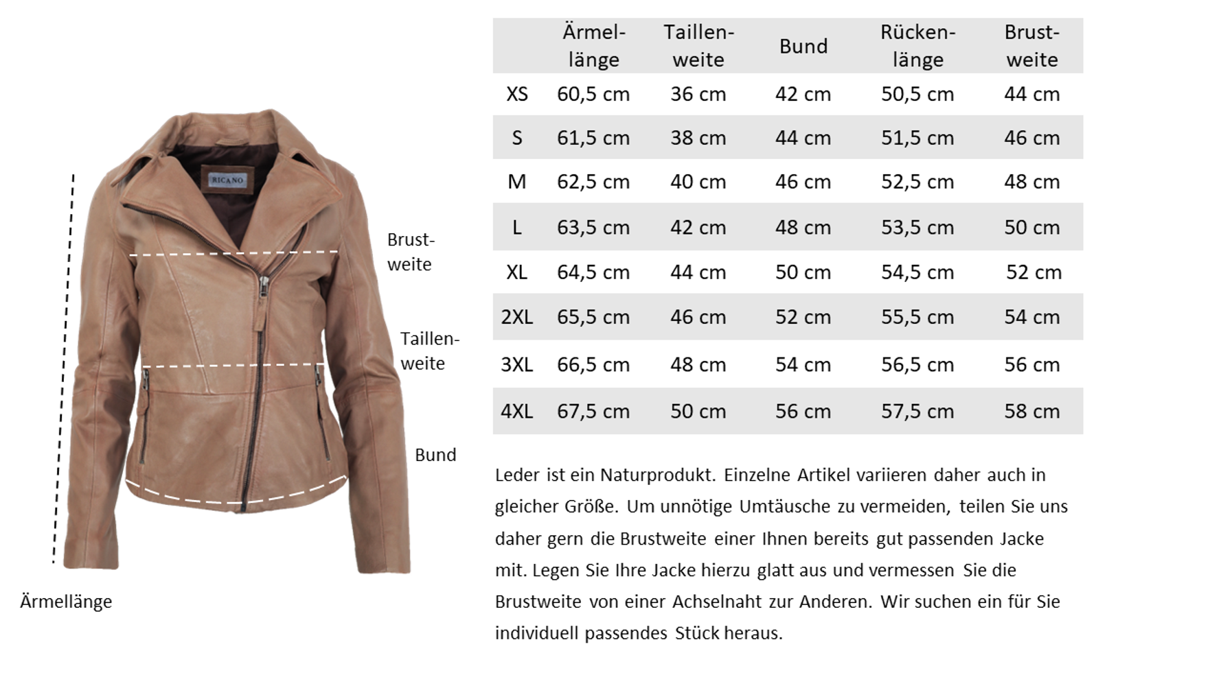 Ladies leather jacket Sally, taupe in 4 colors, Bild 4