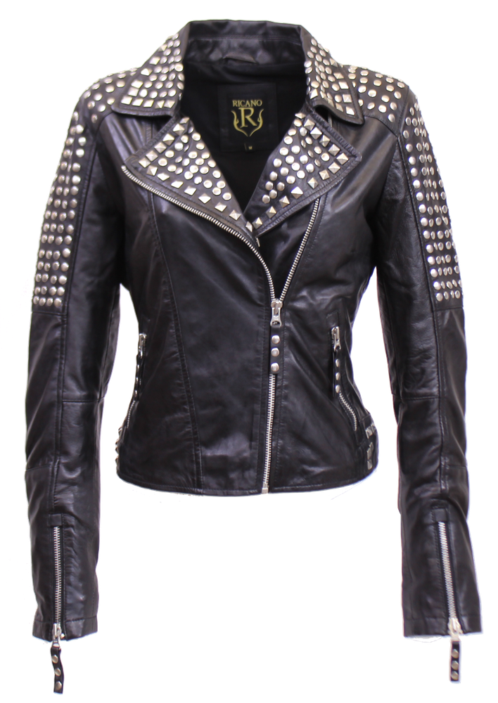 Ladies Leather Jacket Studd Jkt, Black in 2 colors, Bild 1