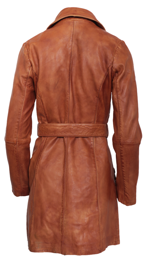 Ladies leather coat Kate, Cognac Brown in 2 colors, Bild 6
