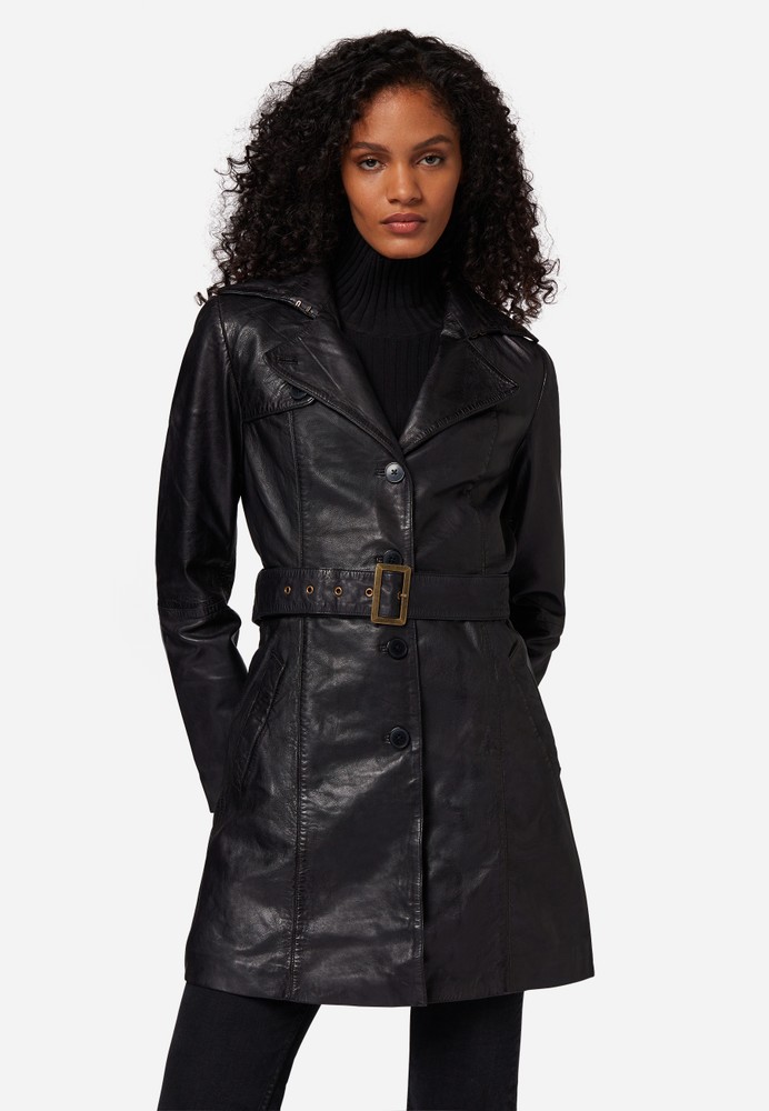 Ladies leather coat Kate, black in 2 colors, Bild 1