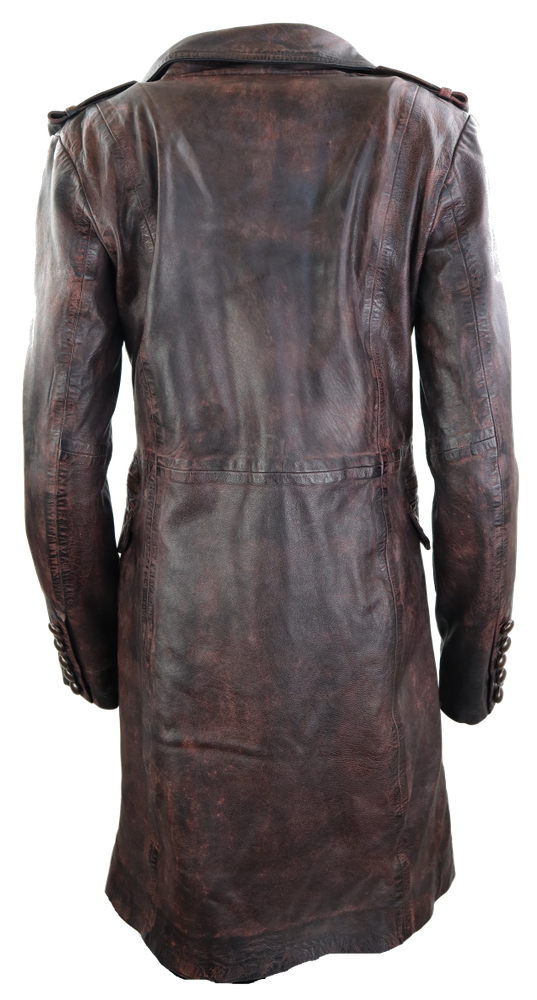 Ladies leather coat Mang-1, dark brown vintage in 1 colors, Bild 3