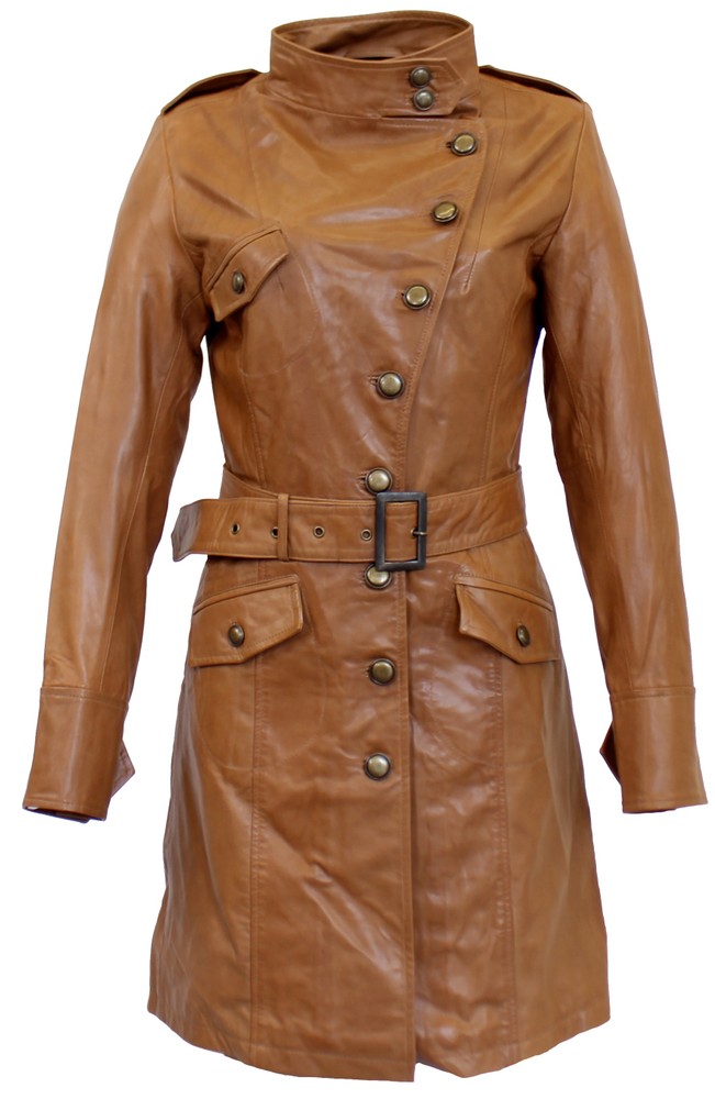 Ladies leather coat Sera, Cognac Brown in 2 colors, Bild 1