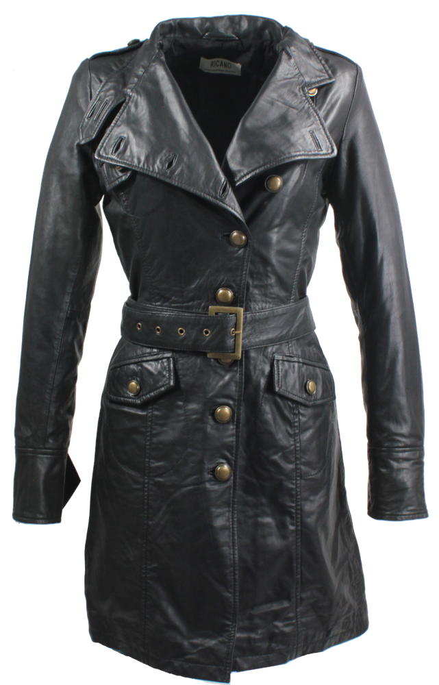 Ladies leather coat Sera, black in 2 colors, Bild 1
