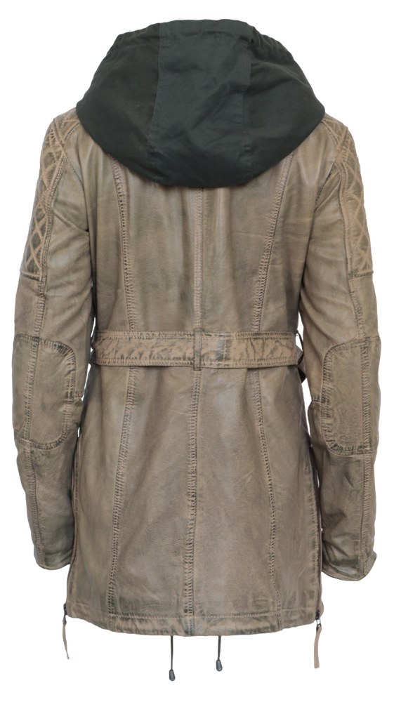 Ladies Leather Jacket Sheena-L, Olive Green in 2 colors, Bild 3