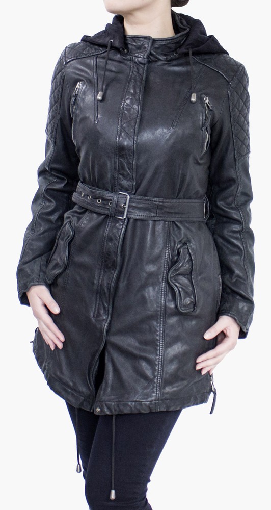 Ladies leather jacket Sheena-L, black in 2 colors, Bild 2