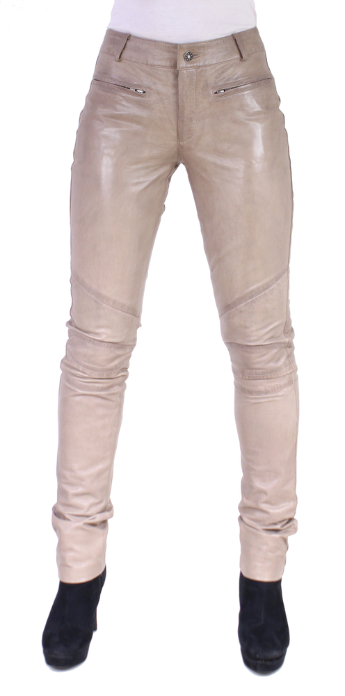 Ladies leather pants Donna II, Fawn in 3 colors, Bild 2