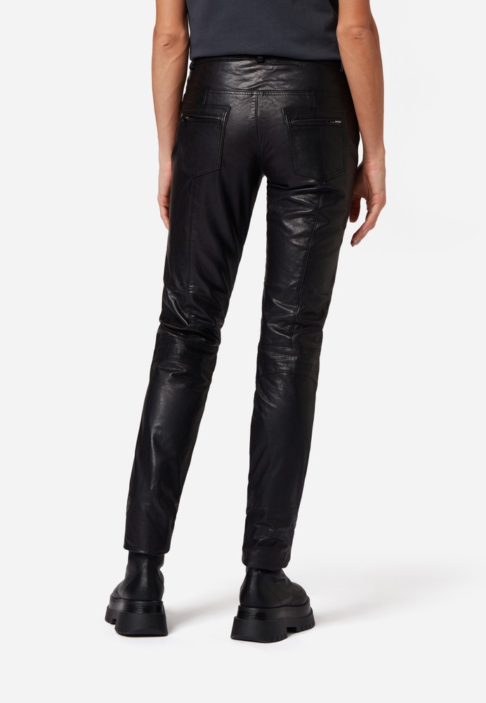 Ladies leather pants Donna II, black in 3 colors, Bild 3