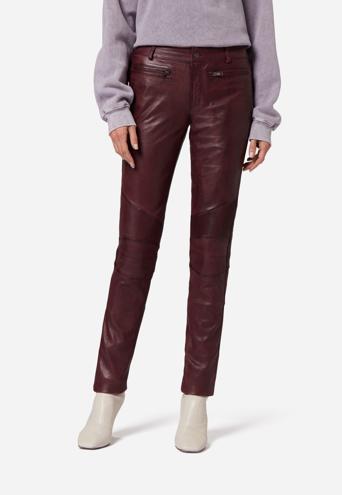 Ladies leather pants Donna, blackberry in 7 colors, Bild 1