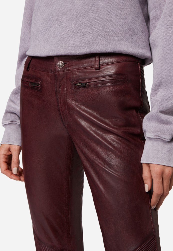 Ladies leather pants Donna, blackberry in 7 colors, Bild 4