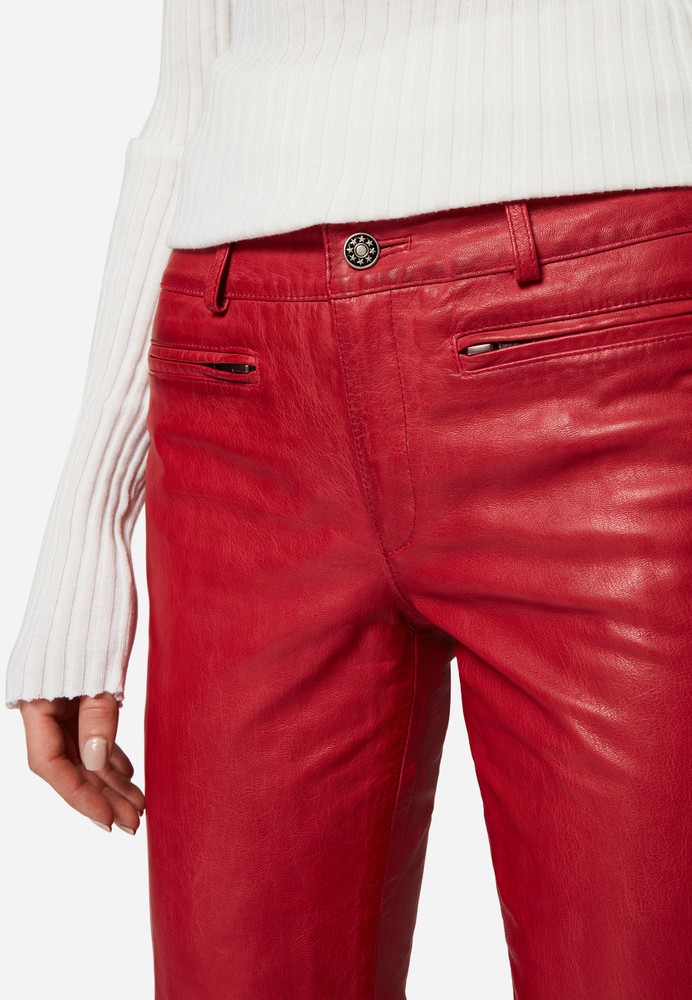 Ladies leather pants Donna, red in 7 colors, Bild 4