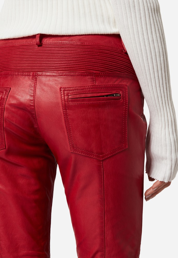 Ladies leather pants Donna, red in 7 colors, Bild 5