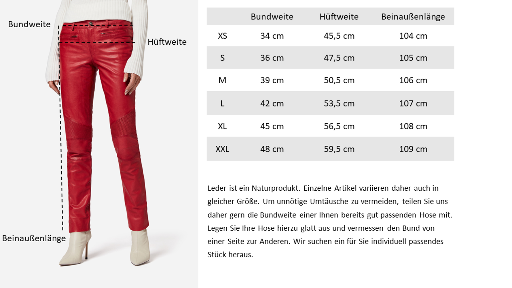 Ladies leather pants Donna, red in 7 colors, Bild 7
