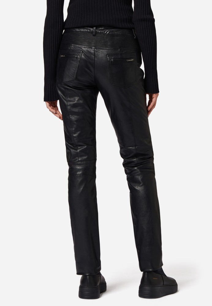 Ladies leather pants Donna, black in 7 colors, Bild 3